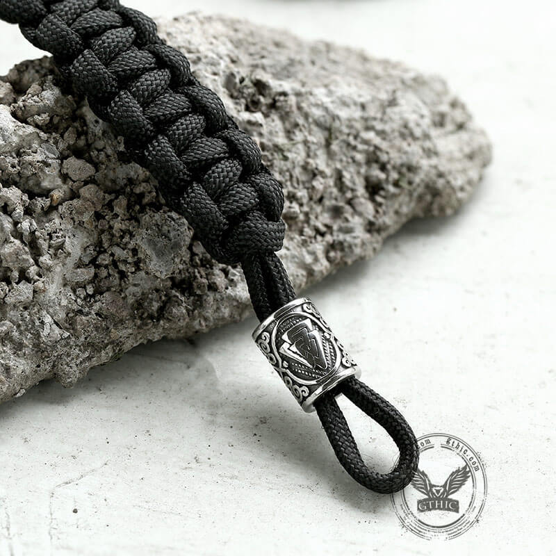 Black Thor’s Hammer Stainless Steel Viking Paracord Bracelet | Gthic.com