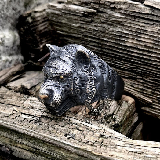 Black Tiger Sterling Silver Copper Ring | Gthic.com