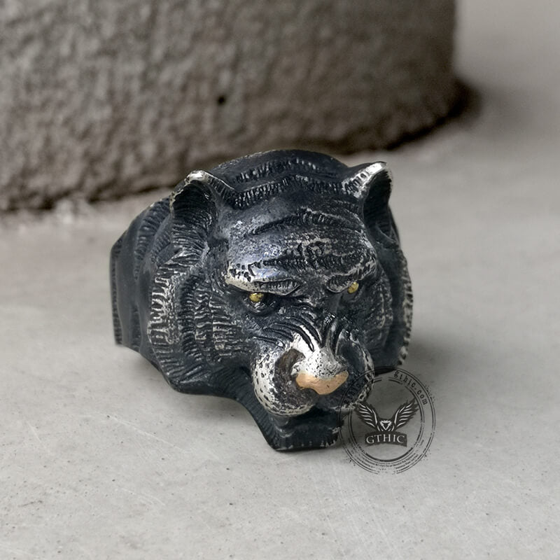 Black Tiger Sterling Silver Copper Ring | Gthic.com