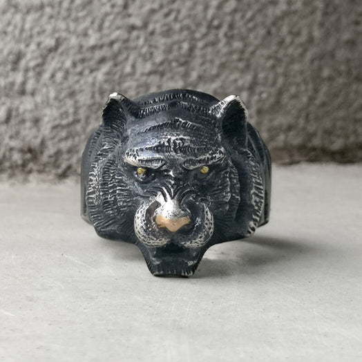 Black Tiger Sterling Silver Copper Ring | Gthic.com