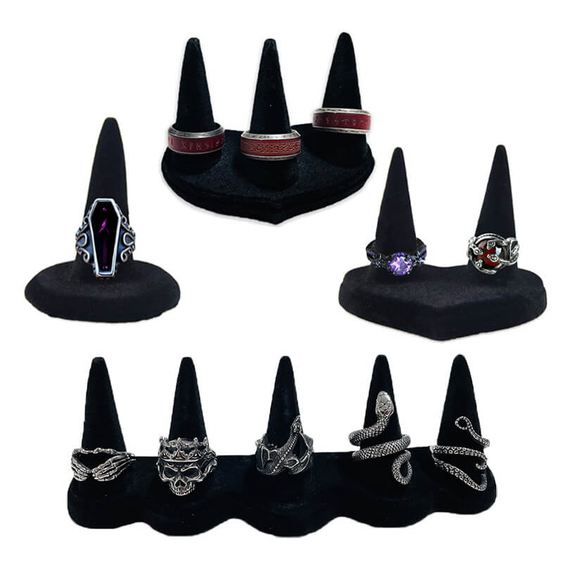 Black Velvet Finger Ring Display Holder | Gthic.com