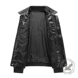 Black Vintage Street Style Zipper Leather Jacket