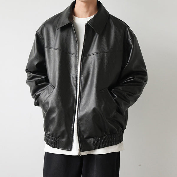 Vintage Street Style Black Zipper Leather Jacket – GTHIC