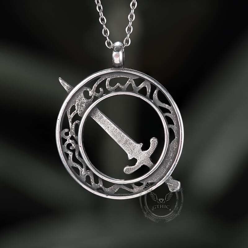 Blades Of Dark Moon Stainless Steel Pendant | Gthic.com