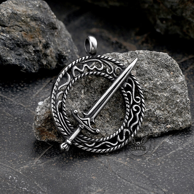 Blades Of Dark Moon Stainless Steel Pendant | Gthic.com