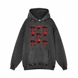 Bloody Bow And Balloon Vintage Washed Hoodie Sweatshirt | Gthic.com