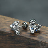 Blue Eye Cat Stainless Steel Stud Earring | Gthic.com