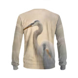 Blue Heron Pattern Knitted Pullover Sweatshirt