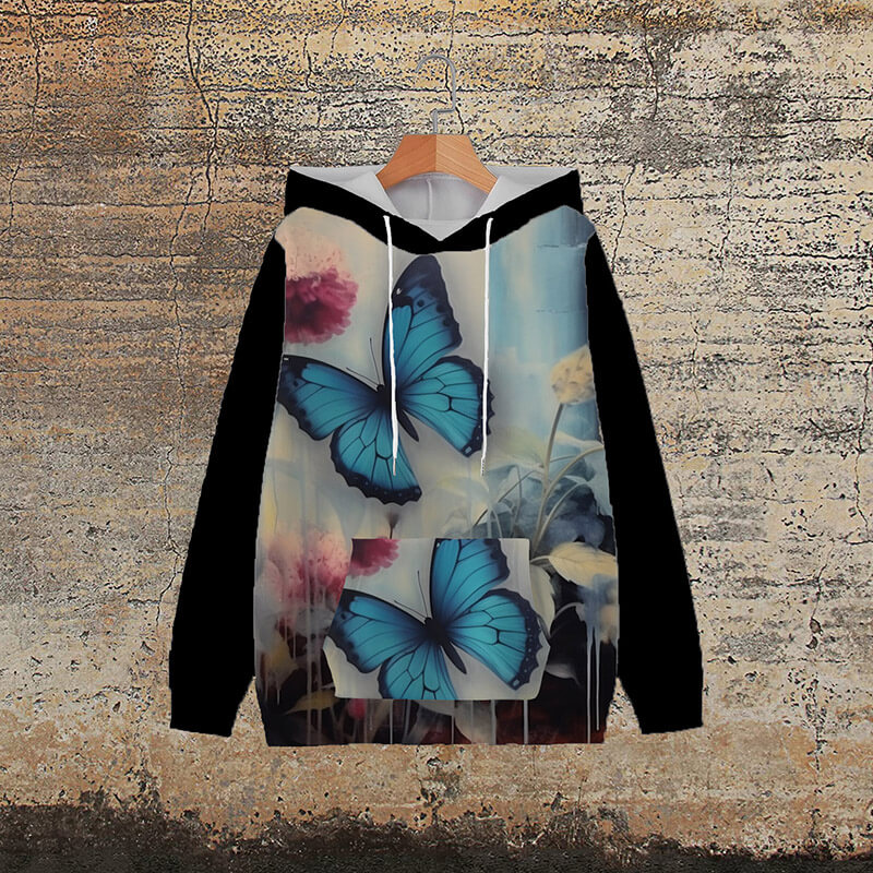 Blue Morpho Butterfly Gothic Hoodie
