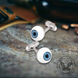 Japanische Dämon-Oni-Manschettenknöpfe aus Messing mit Totenkopf