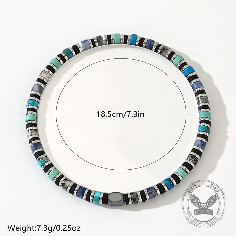 Bohemian Cylindrical Semi-Precious Stone Bracelet | Gthic.com