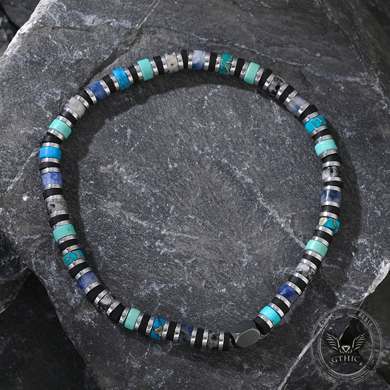 Bohemian Cylindrical Semi-Precious Stone Bracelet | Gthic.com