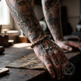 Bohemian Natural Stone Alloy Spacer Elastic Bead Bracelet | Gthic.com