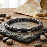 Bohemian Natural Stone Alloy Spacer Elastic Bead Bracelet | Gthic.com