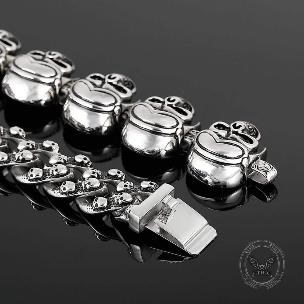 Bold Skull Head Stainless Steel Gothic Bracelet