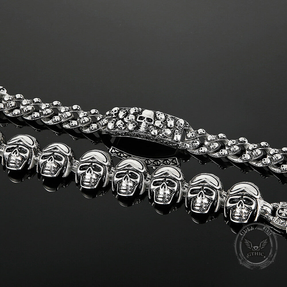 Bold Skull Head Stainless Steel Gothic Bracelet