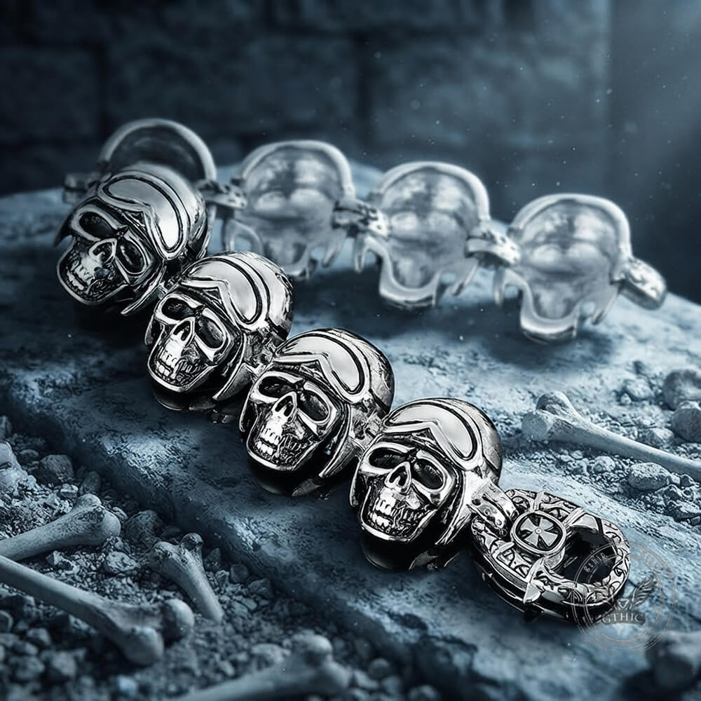 Bold Skull Head Stainless Steel Gothic Bracelet