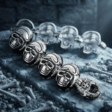 Bold Skull Head Stainless Steel Gothic Bracelet