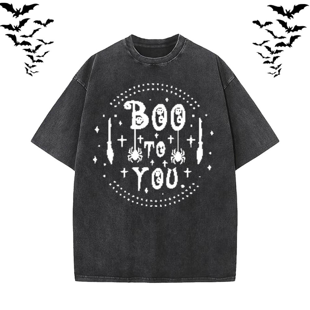 Boo To You Vintage Washed T-shirt Vest Top | Gthic.com
