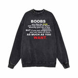 Boobs Are Like The Sun Vintage Washed Sweatshirt 01 | Gthic.com