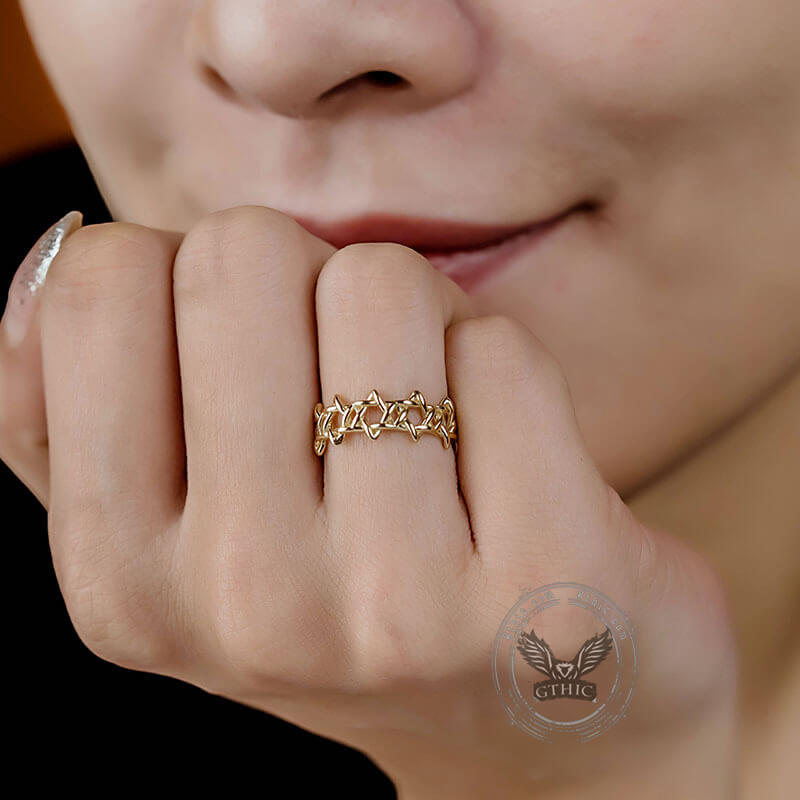 Braided Hexagram 14K Gold Engagement Ring