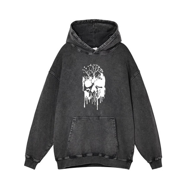 Broken Tree And Bird Vintage Vintage Washed Hoodie | Gthic.com