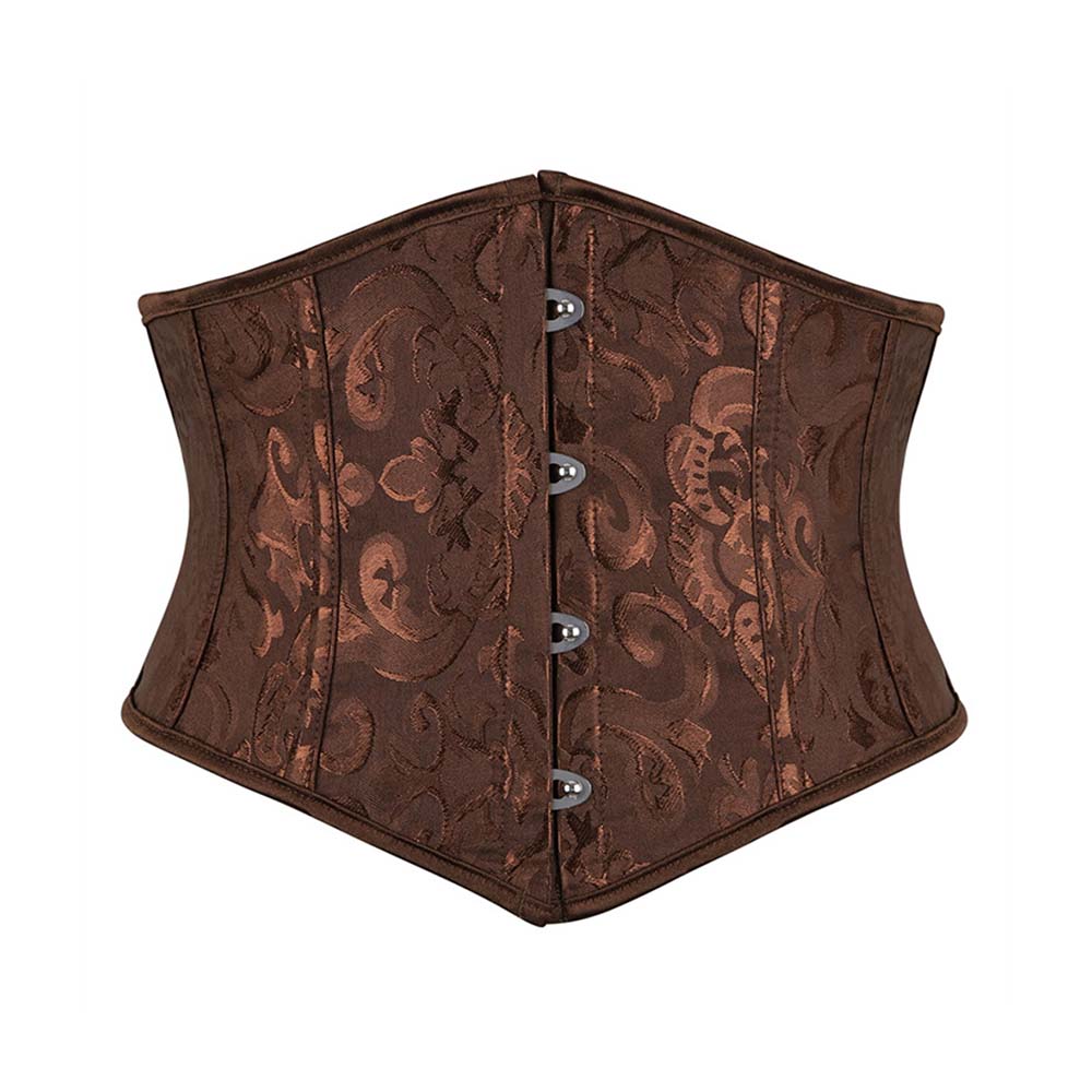 Brown Vintage Jacquard Waist Correction Corset | Gthic.com
