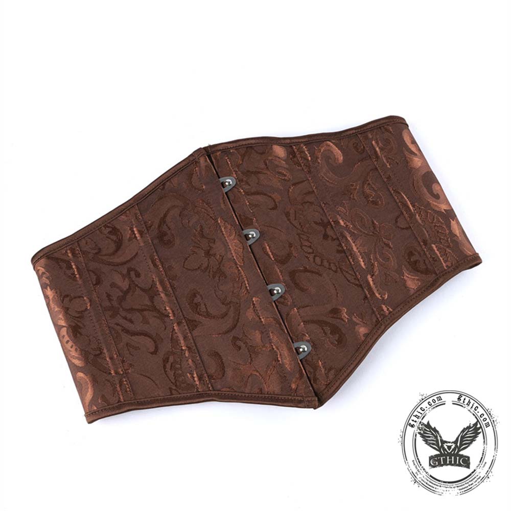 Brown Vintage Jacquard Waist Correction Corset