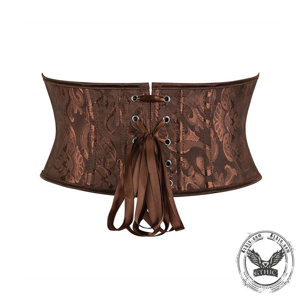 Brown Vintage Jacquard Waist Correction Corset