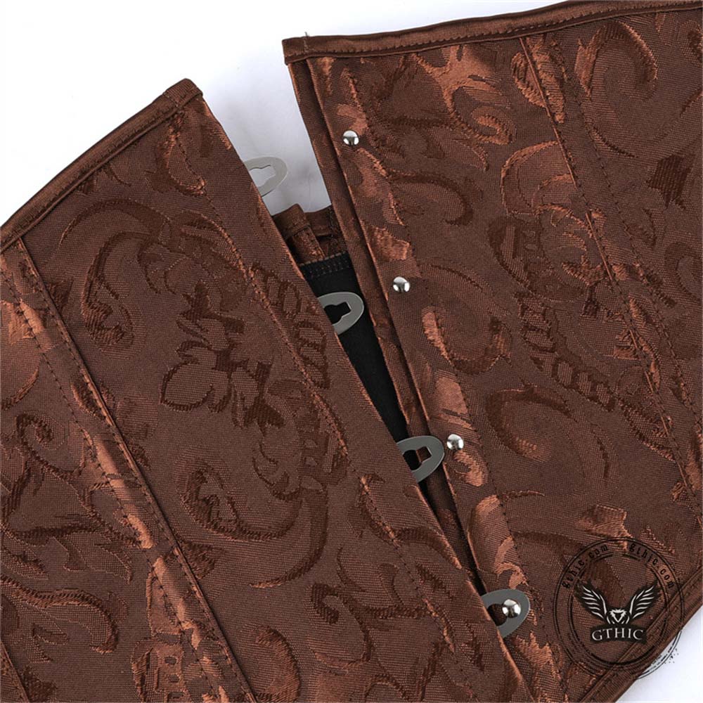 Brown Vintage Jacquard Waist Correction Corset