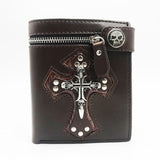 Budded Cross PU Leather Skull Wallet | Gthic.com