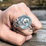 Buffalo Coin Sterling Silver Punk Ring