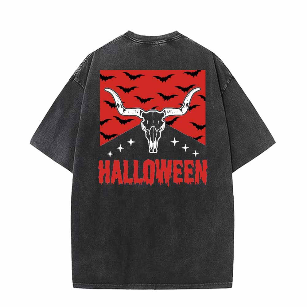 Bull Head Halloween Vintage Washed T-shirt