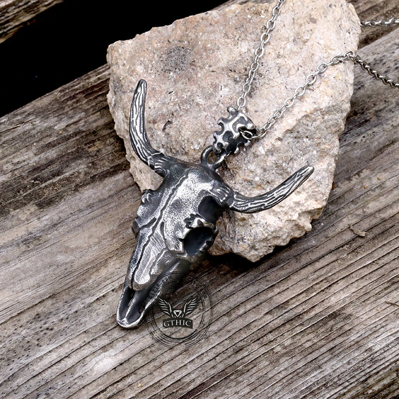 Bull Skull Head Stainless Steel Pendant