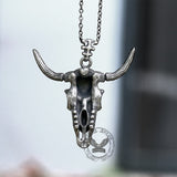 Bull Skull Head Stainless Steel Pendant | Gthic.com
