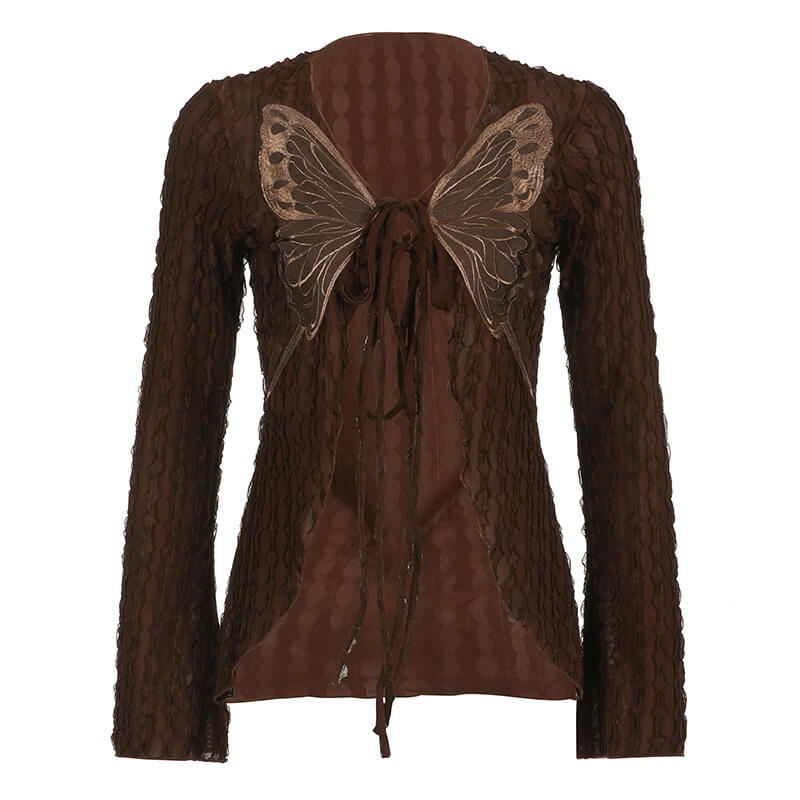 Butterfly Fairy Polyester Cardigan | Gthic.com