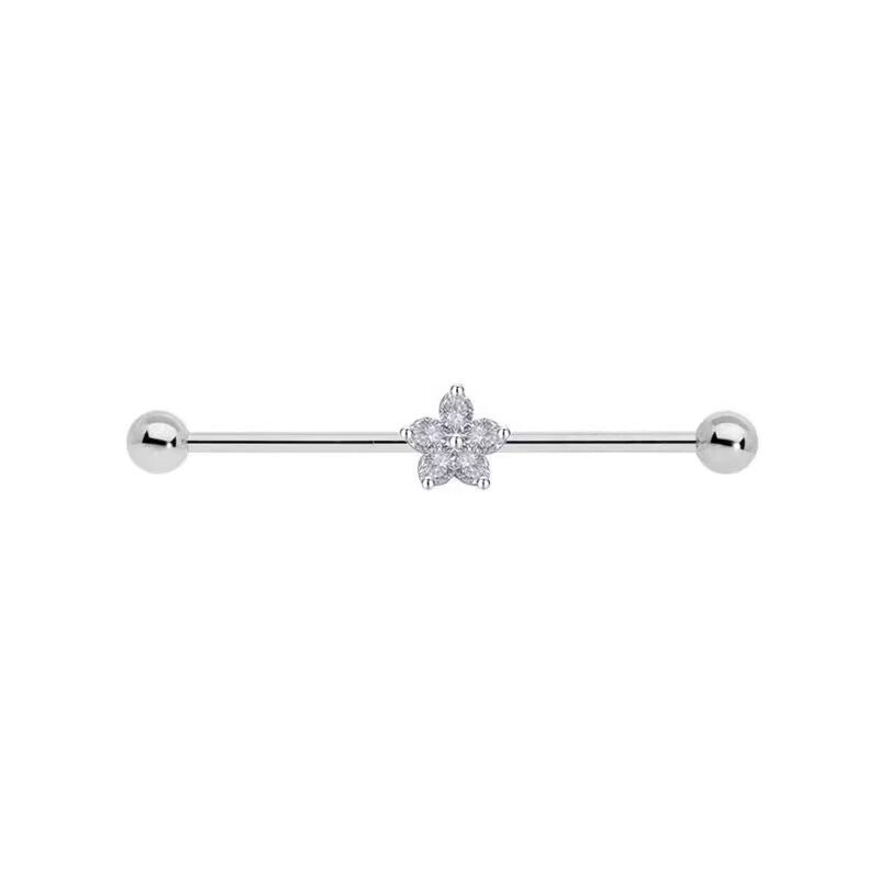 Butterfly Inlaid Zircon Stainless Steel Industrial Piercing