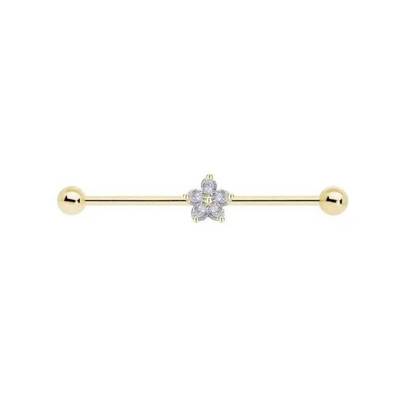 Butterfly Inlaid Zircon Stainless Steel Industrial Piercing