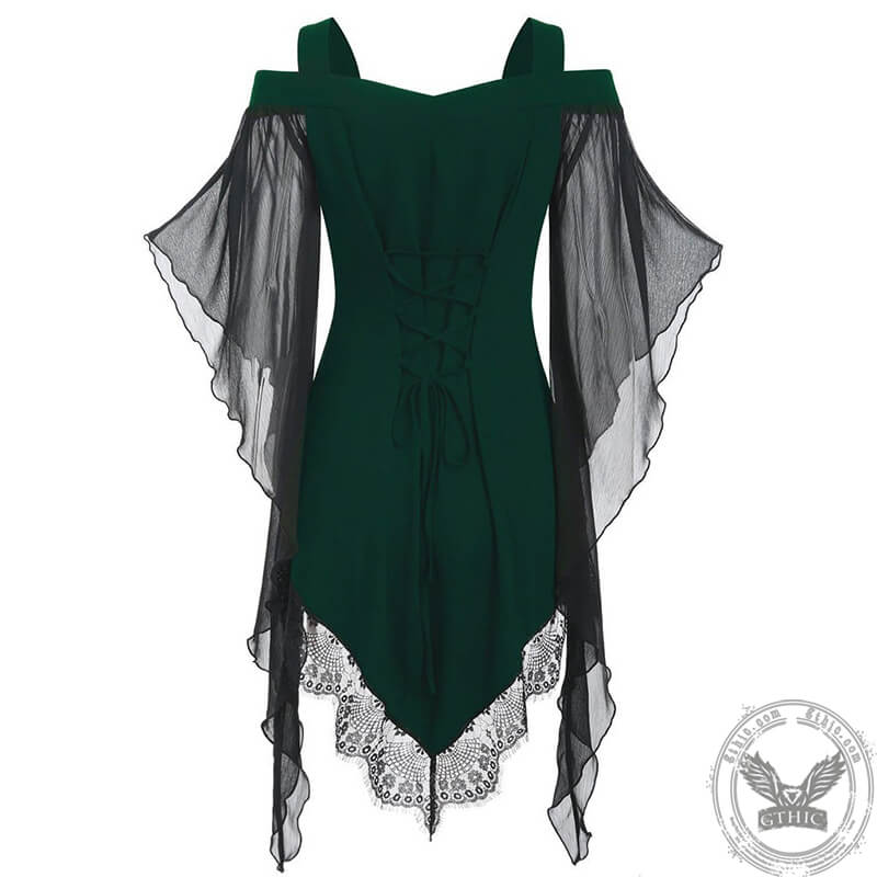 Butterfly Wing Sleeve Polyester Gothic Top | Gthic.com