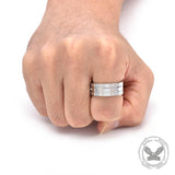 Calendar Diamond Stainless Steel Spinner Ring/Gthic.com