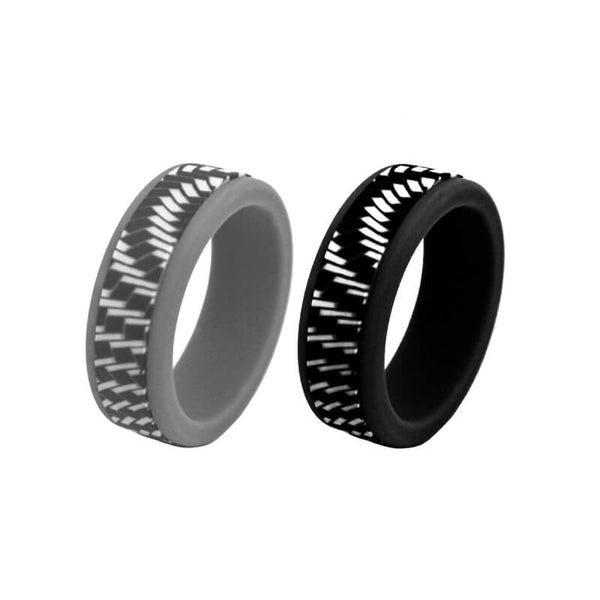 Carbon Fiber Pattern Silicone Ring Set | Gthic.com