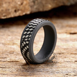 Carbon Fiber Pattern Silicone Ring Set | Gthic.com