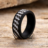 Carbon Fiber Pattern Silicone Ring Set | Gthic.com