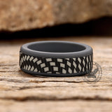 Carbon Fiber Pattern Silicone Ring Set | Gthic.com