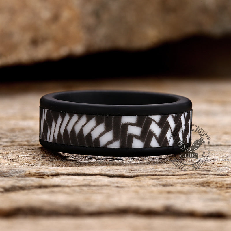 Carbon Fiber Pattern Silicone Ring Set | Gthic.com