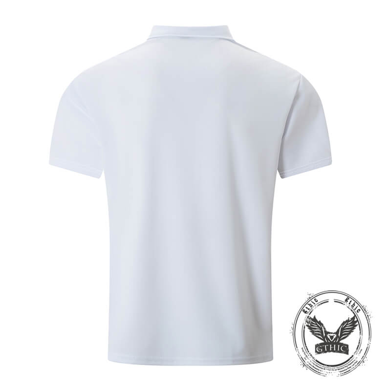 Casual American Flag Digital Print Short Sleeve Polo Shirt | Gthic.com