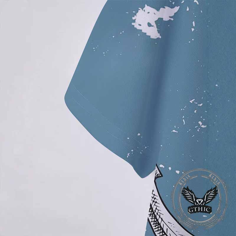 Casual Anchor Graphic Print Short Sleeve Polo Shirt 03 | Gthic.com