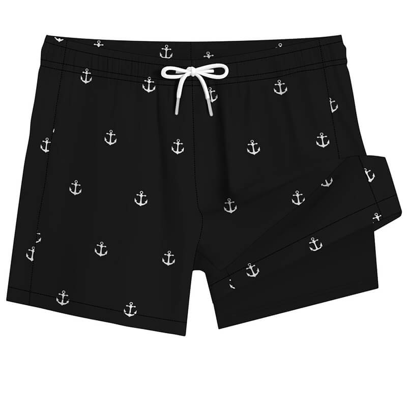 Casual Anchor Print Quick Dry Double Layer Beach Shorts | Gthic.com