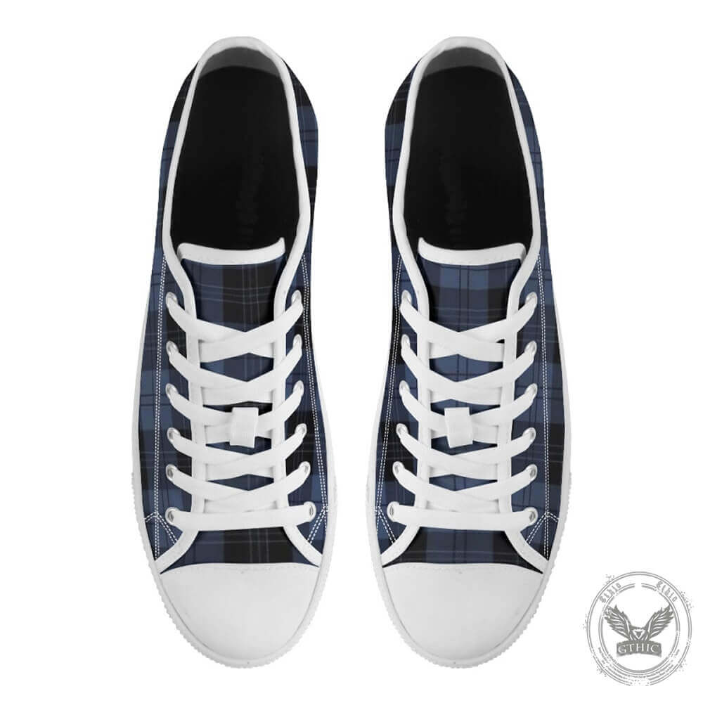 Casual Blue Plaid Print Canvas Shoes | Gthic.com