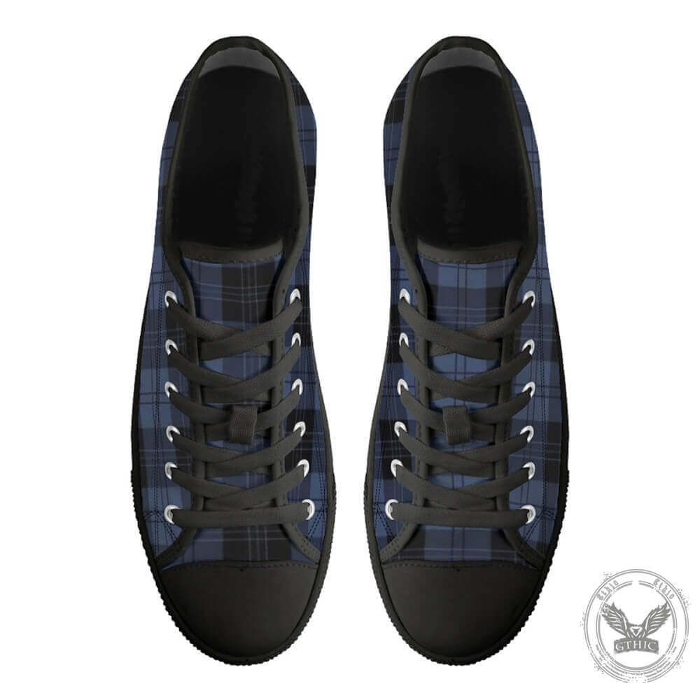 Casual Blue Plaid Print Canvas Shoes | Gthic.com
